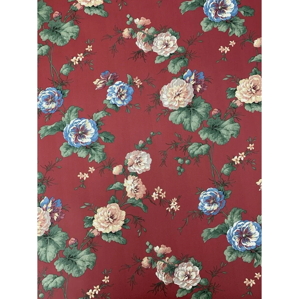 Colorful Vintage Floral Wallpaper Waverly Botanical 578662, 27 In. x 27 Ft.